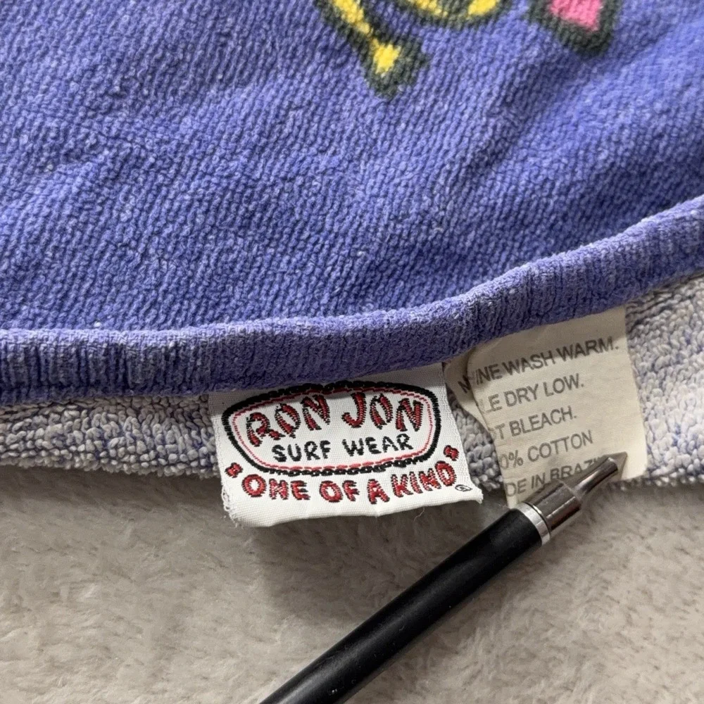 Vintage Ron John Surf Shop Beach Towel 90s Blanket Cocoa Beach Cotton 54